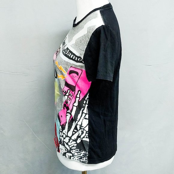 80s Style Mixed Print Graphic Tee - Picture 4 of 6